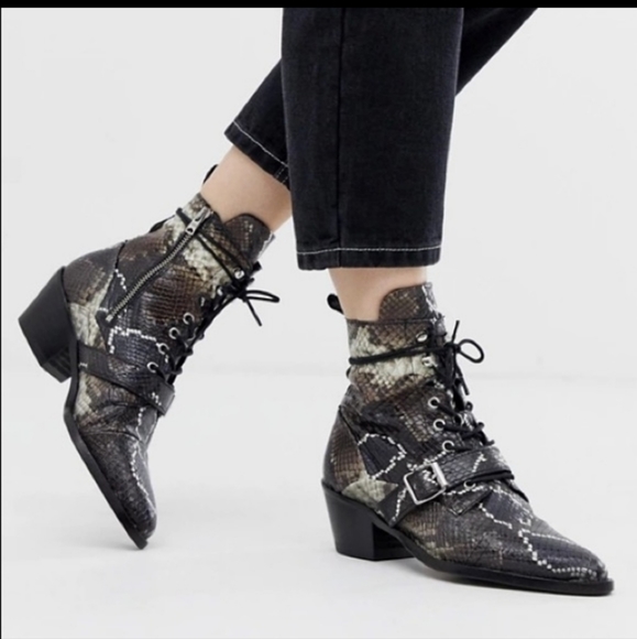 All Saints Katy Snake skin boots